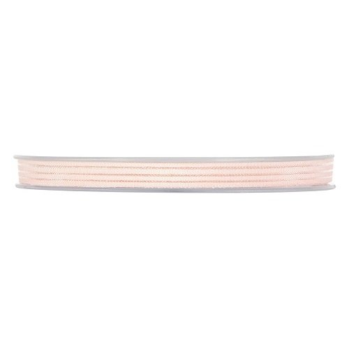 Cinta de regalo, organza rayada Rosa palo. 7mm x 25 m.