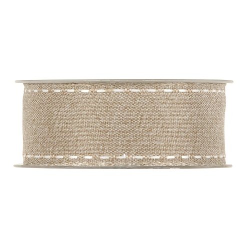 Cinta-regalo-navidad-algodon-natural-pespunte-blanco