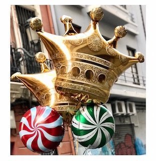 Globo metalizado Corona Reyes Magos. 106 cms