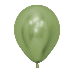 2 Globos Chrome/metalizados Verdes lima.  Aprox 28/30 cms