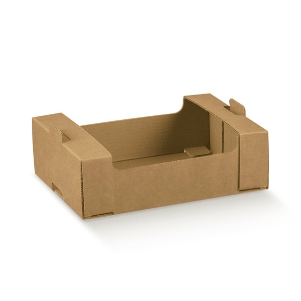 3 Cestas-bandejas-basket de cartón kraft. 28x19.5x9 cms