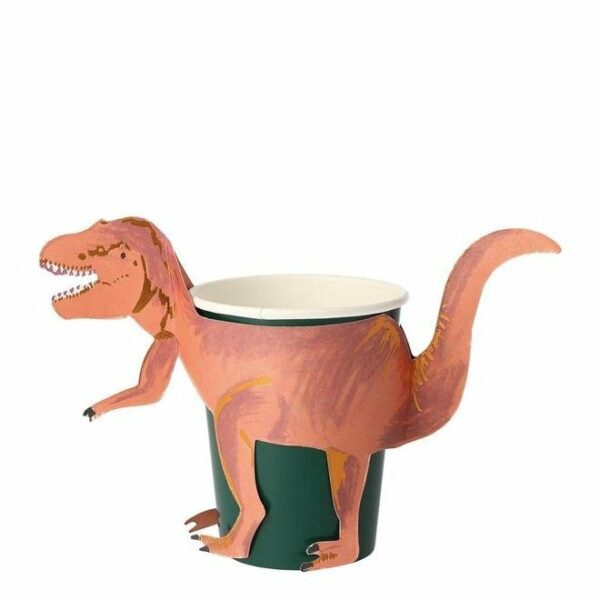 8 Vasos Dinosaurio T-Rex