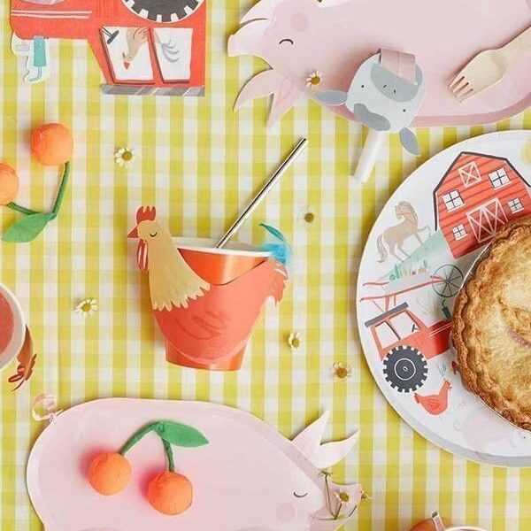 8 Platos de papel Fiesta en la granja