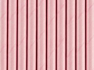 10 Pajitas de papel rosa claro con rayitas oro brillo