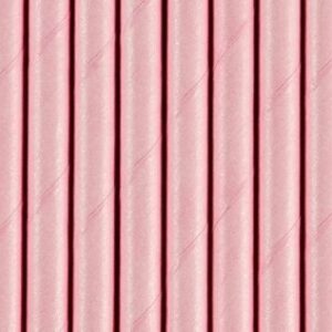 10 Pajitas de papel rosa claro