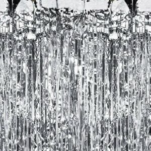 Cortina de flecos plata – Fondo photocall – Back drop.