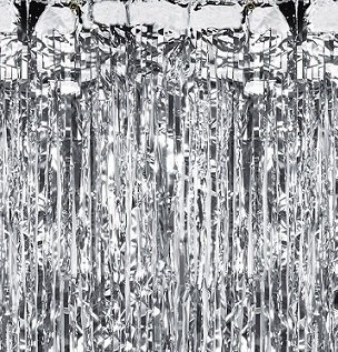 Cortina de flecos plata – Fondo photocall – Back drop.