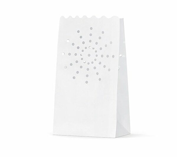 10 Bolsas de papel blanco para velas