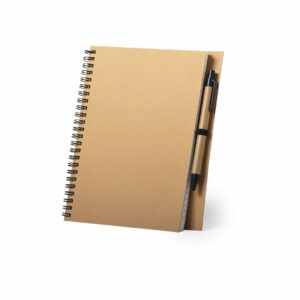 Libreta-bloc-kraft-boli-regalo-invitados-comunion-bautizo-boda-cumpleaños-evento-corporativo-personalizada