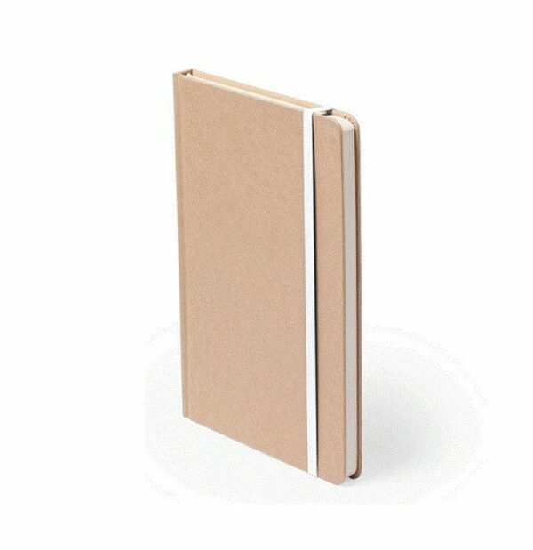 Libreta ecológica, kraft natural con gusanillo y goma