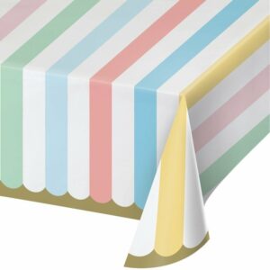 Mantel de papel rayas pastel 1.37×2.59 m