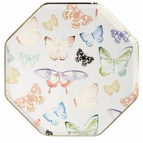 8 Platos Mariposas. 26 cms