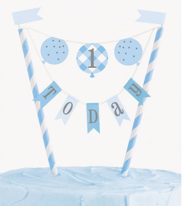 Topper-tarta-primer-cumpleaños-1-vichy-azul