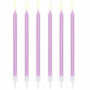 12 Velas altas, Lila. 14 cms