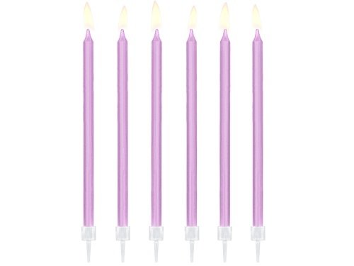 12 Velas altas, Lila. 14 cms