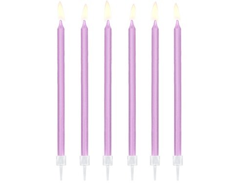 12 Velas altas, Lila. 14 cms