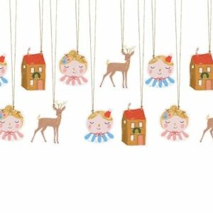 12 Etiquetas colgantes navideñas de papel
