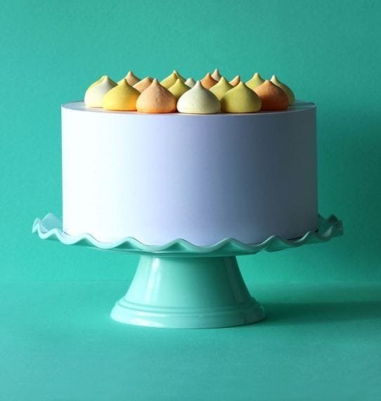 Cake Stand de melamina mint con ondas para tartas y cupcakes