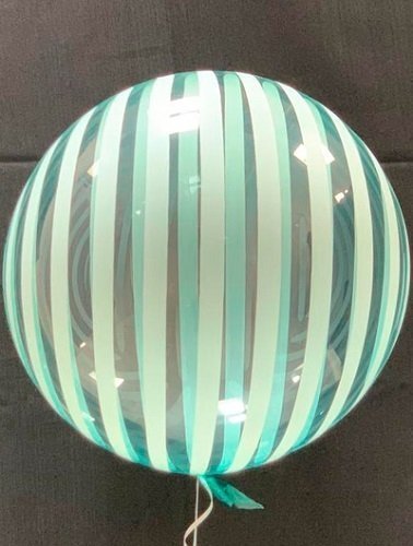 Globo burbuja rayas mint. 46 cms.