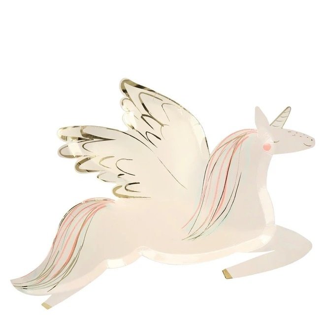 6 Platos con estrellas de colores, colección Unicornio.