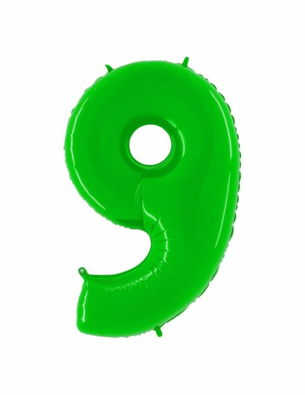 Globo-foil-verde-flúor-numero-9-cumpleaños-gramajeshop-valencia-venta-online