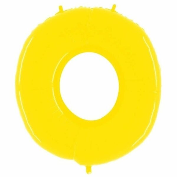 Globo número del 0 al 9, poliamida amarillo brillante. 102 cms