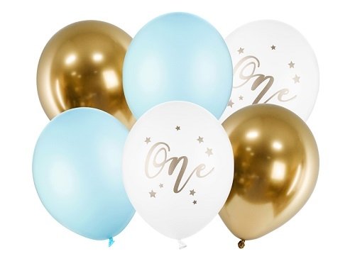 6 Globos One – Primer cumpleaños. Azul