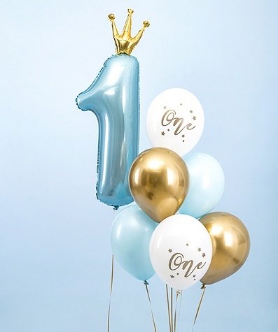 6 Globos One – Primer cumpleaños. Azul