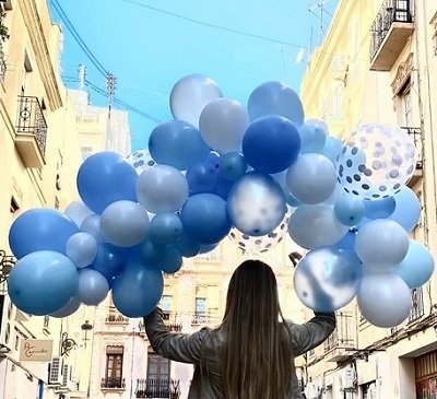 Guirnalda de globos en tonos azules – Kit