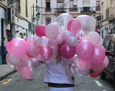 Guirnalda de globos en tonos rosa – Kit