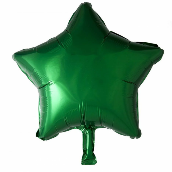 Globo metalizado estrella verde. 48 cms