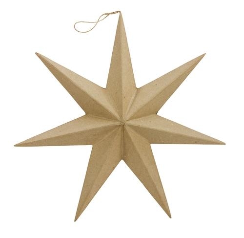 Estrella colgante de cartón kraft. 20 cms