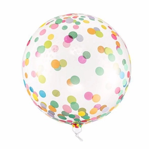 Globo burbuja confeti multicolor, 40 cms