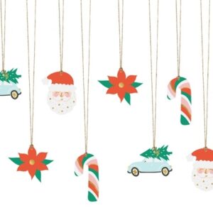 12 Etiquetas colgantes navideñas Santa
