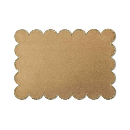 8 Salvamanteles de papel kraft con festón dorado