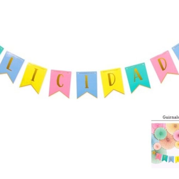 Guirnalda Felicidades mix colour pastel