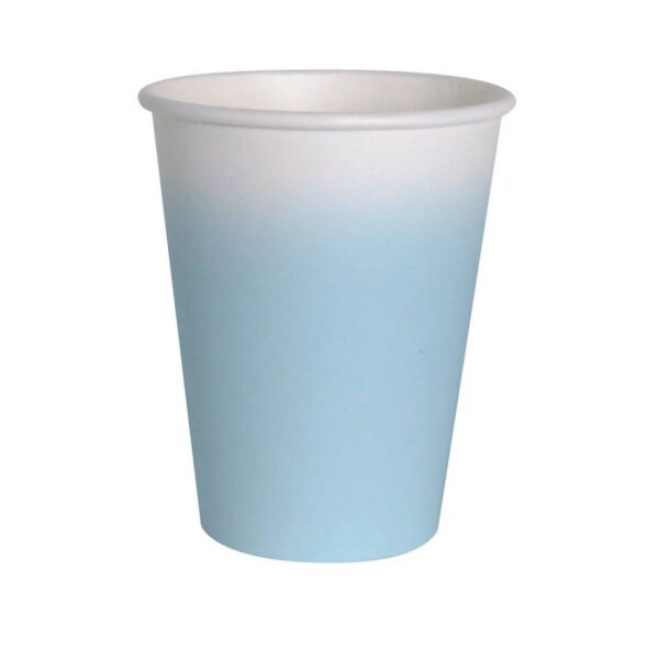 8 Vasos azul claro degradado. Ecológicos