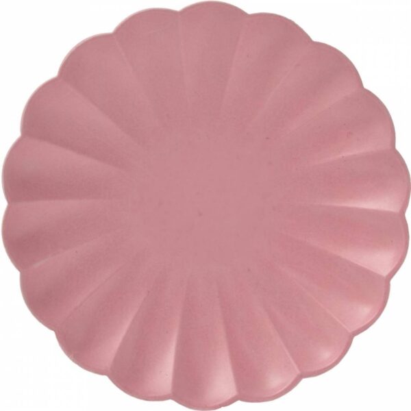 6 Platos festón rosa fucsia, ecológicos 23 cms