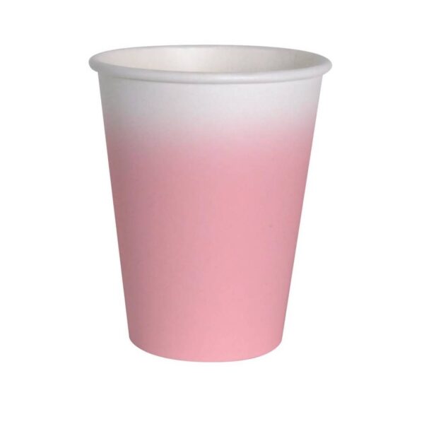 8 Vasos rosa-fucsia degradado, ecológicos