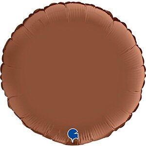 Globo metalizado redondo marrón chocolate. 45 cms