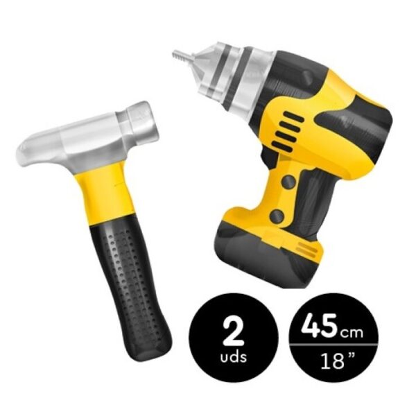 Set de 2 globos herramientas / bricolaje