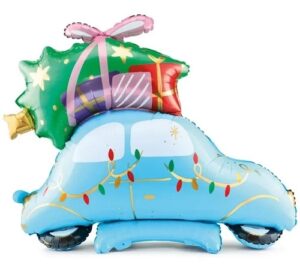 Globo-coche-cargado-de-regalos-standing-navidad-metalizado-gramajeshop-valencia