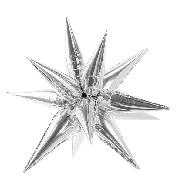 Globo metalizado estrella plata 3d. 70 cms