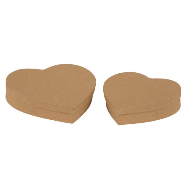 Set de 2 caJas kraft en forma de corazón