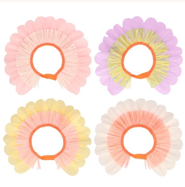 4 Gorros pétalos de flor en colores surtidos