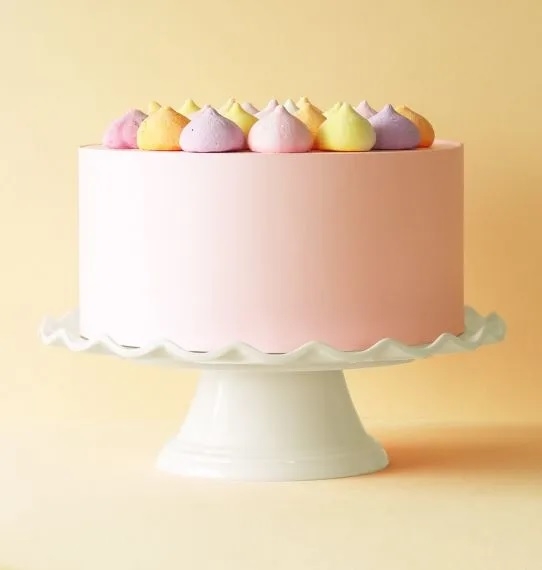 Cake Stand de melamina vainilla/marfil, con ondas para tartas y cupcakes