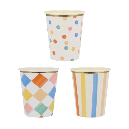 vasos-mix-colour-lunares-rayas-cuadros-feston-meri-meri-gramajeshop-valencia-cumpleaños-infantiles-circo