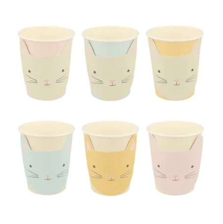 8 Vasos gatitos, surtidos en 4 colores