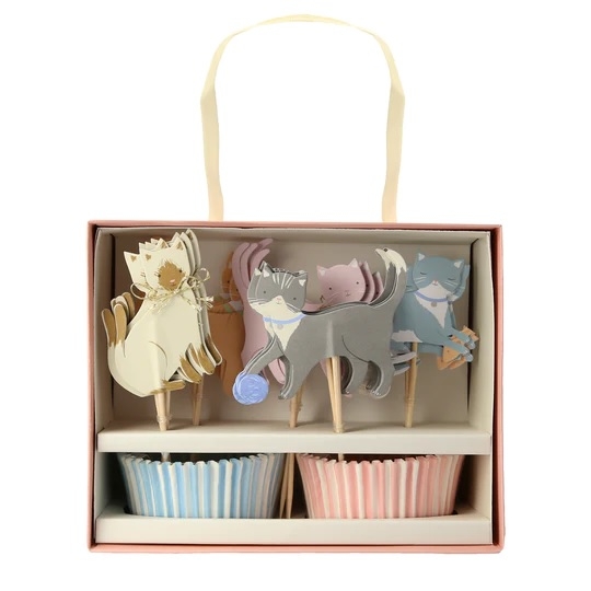 Kit para cup cakes, fiesta de gatitos