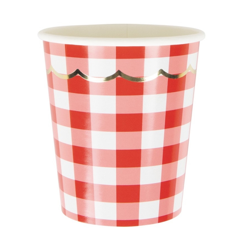 Vaso-cuadros-Vichy-rojo-blanco-feston-dorado-fiesta-picnic-barbacoa-granja-gramajeshop-valencia